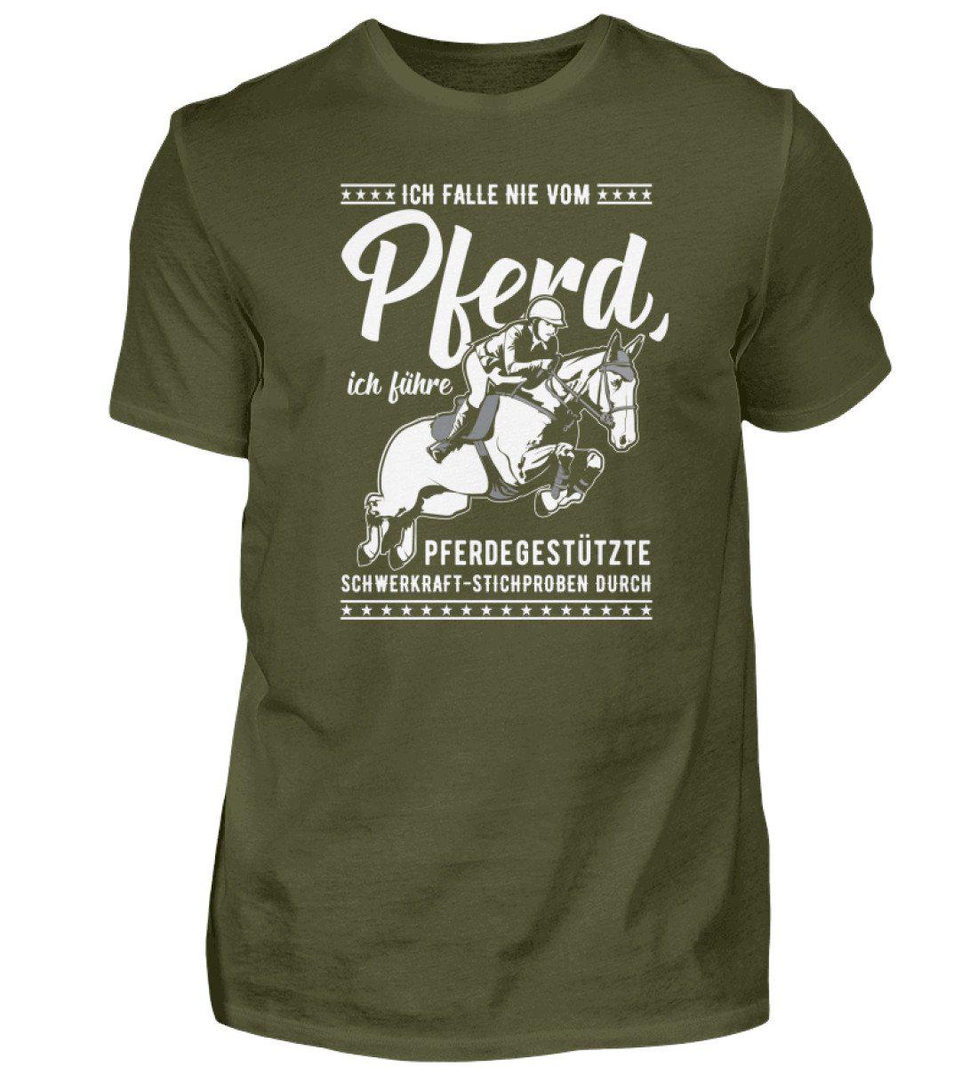 Falle nicht vom Pferd · Herren T-Shirt-Herren Basic T-Shirt-Urban Khaki-S-Agrarstarz