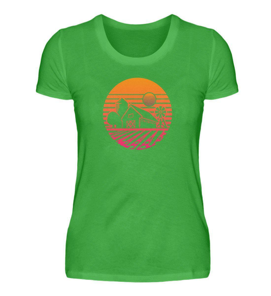 Farm Hof Retro · Damen T-Shirt-Damen Basic T-Shirt-Green Apple-S-Agrarstarz