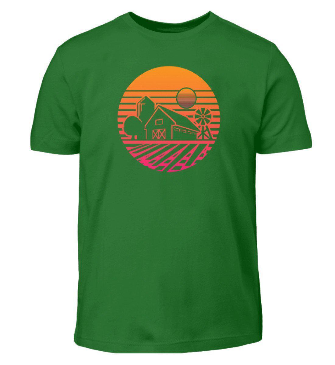 Farm Hof Retro · Kinder T-Shirt-Kinder T-Shirt-Kelly Green-12/14 (152/164)-Agrarstarz