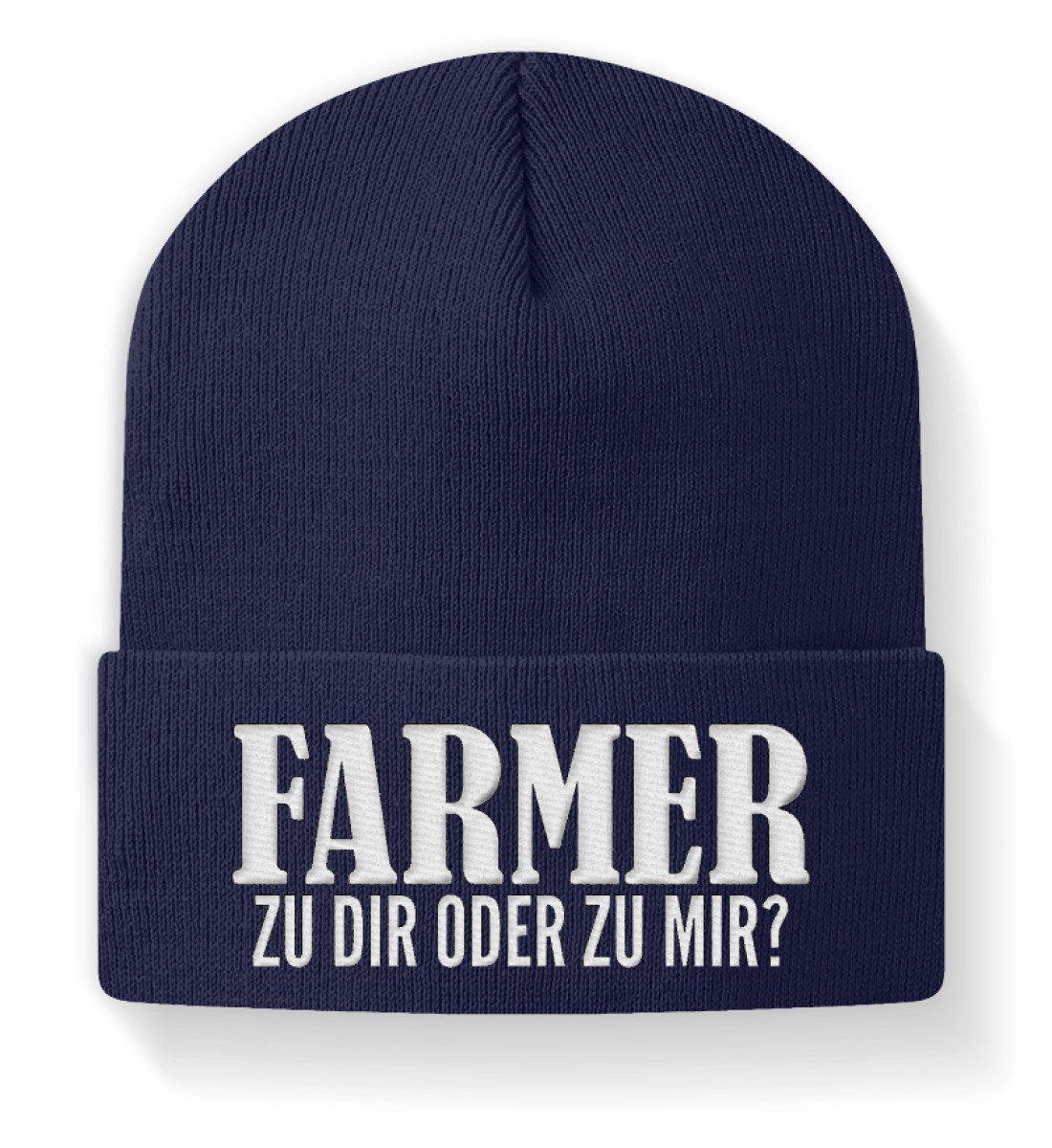 Farmer zu dir oder zu mir · Beanie Mütze-Beanie mit Stick-Navy-M-Agrarstarz