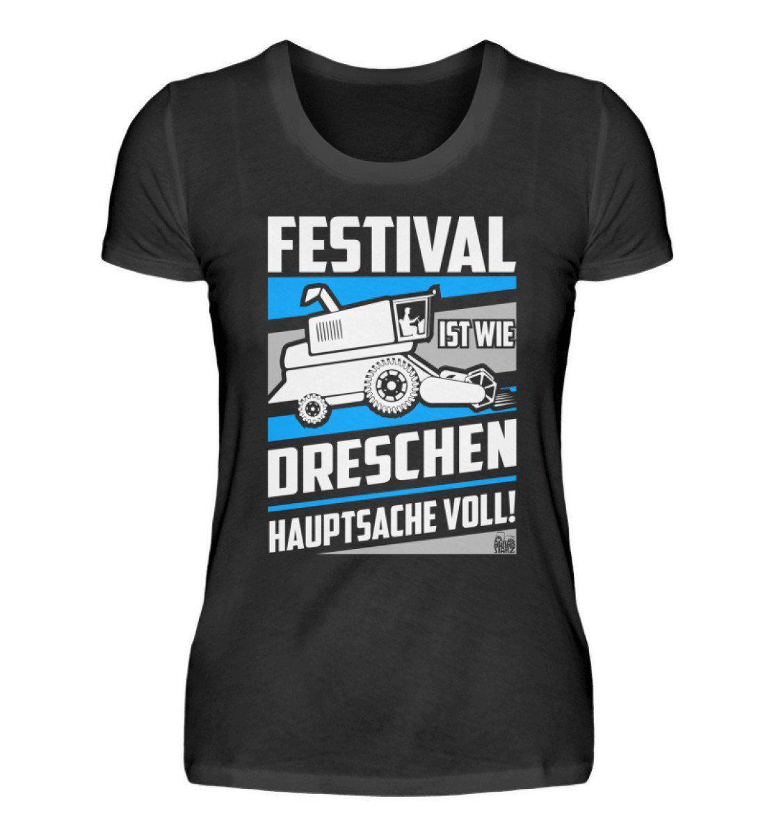 Festival Dreschen · Damen T-Shirt-Damen Basic T-Shirt-Black-S-Agrarstarz