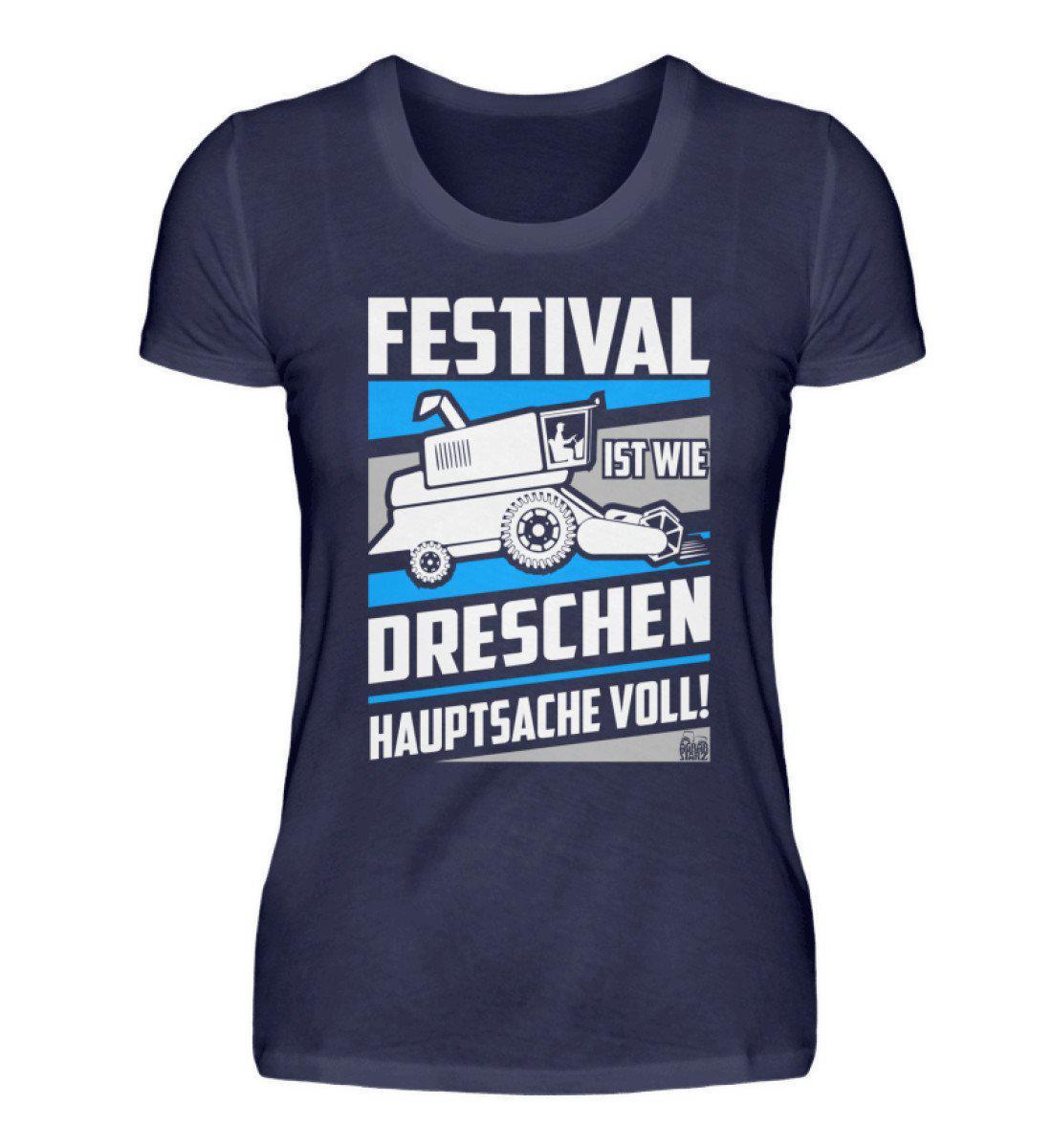 Festival Dreschen · Damen T-Shirt-Damen Basic T-Shirt-Navy-S-Agrarstarz