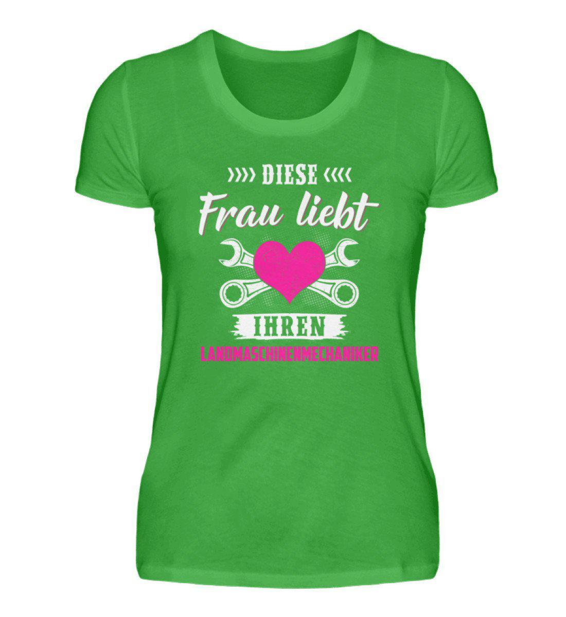 Frau liebt Landmaschinenmechaniker · Damen T-Shirt-Damen Basic T-Shirt-Green Apple-S-Agrarstarz