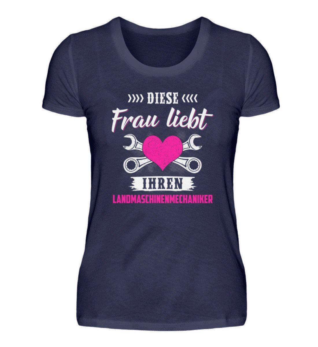 Frau liebt Landmaschinenmechaniker · Damen T-Shirt-Damen Basic T-Shirt-Navy-S-Agrarstarz