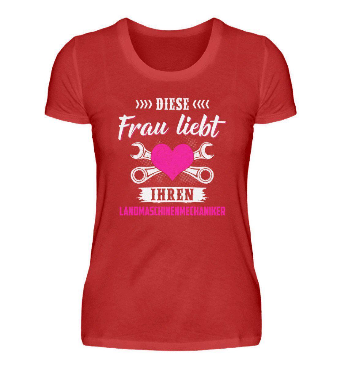 Frau liebt Landmaschinenmechaniker · Damen T-Shirt-Damen Basic T-Shirt-Red-S-Agrarstarz