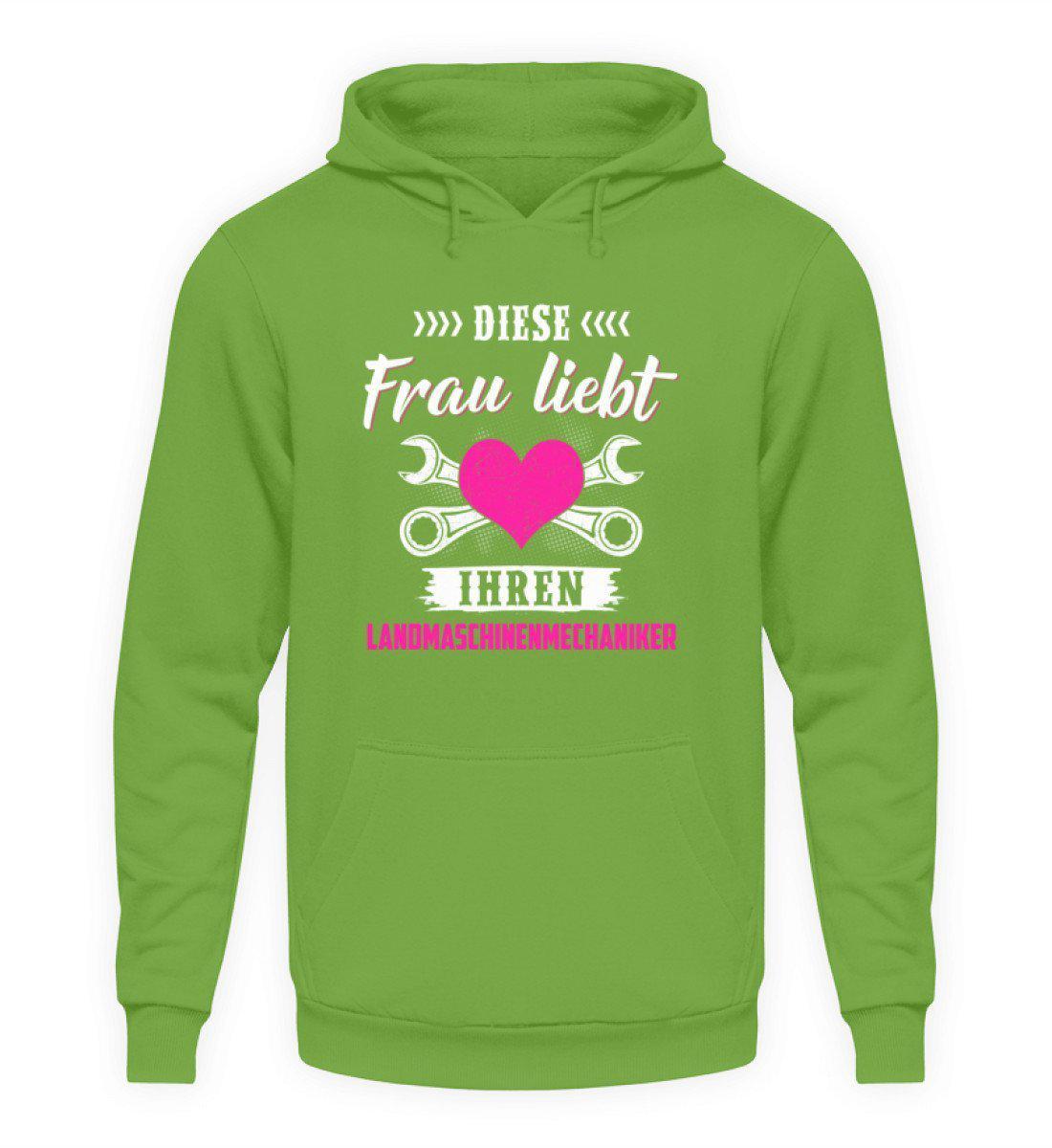 Frau liebt Landmaschinenmechaniker · Unisex Kapuzenpullover Hoodie-Unisex Hoodie-LimeGreen-S-Agrarstarz