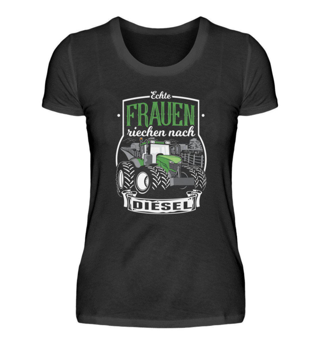 Frauen Traktor Diesel · Damen T-Shirt-Damen Basic T-Shirt-Black-S-Agrarstarz
