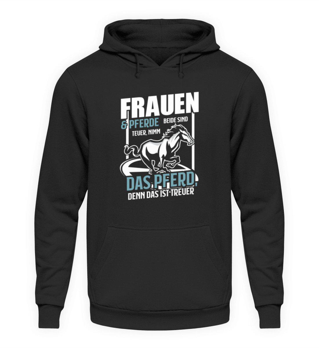 Frauen und Pferde teuer · Unisex Kapuzenpullover Hoodie-Unisex Hoodie-Jet Black-S-Agrarstarz