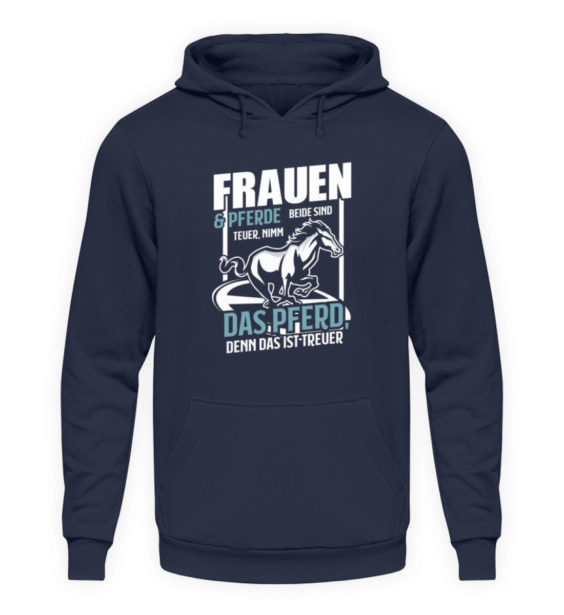 Frauen und Pferde teuer · Unisex Kapuzenpullover Hoodie-Unisex Hoodie-Oxford Navy-S-Agrarstarz