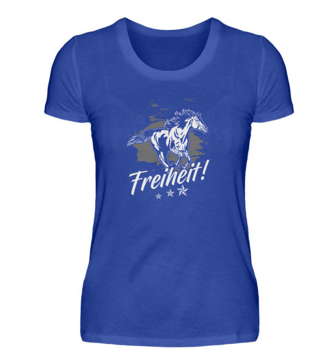 Freiheit Pferd · Damen T-Shirt-Damen Basic T-Shirt-Neon Blue-S-Agrarstarz