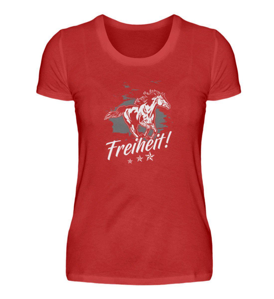 Freiheit Pferd · Damen T-Shirt-Damen Basic T-Shirt-Red-S-Agrarstarz