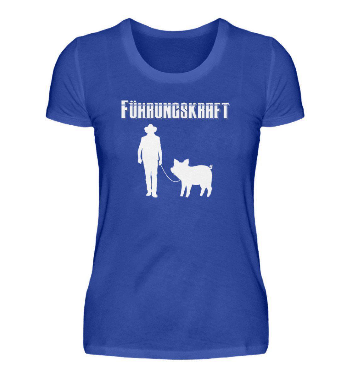 Führungskraft Schwein · Damen T-Shirt-Damen Basic T-Shirt-Neon Blue-S-Agrarstarz