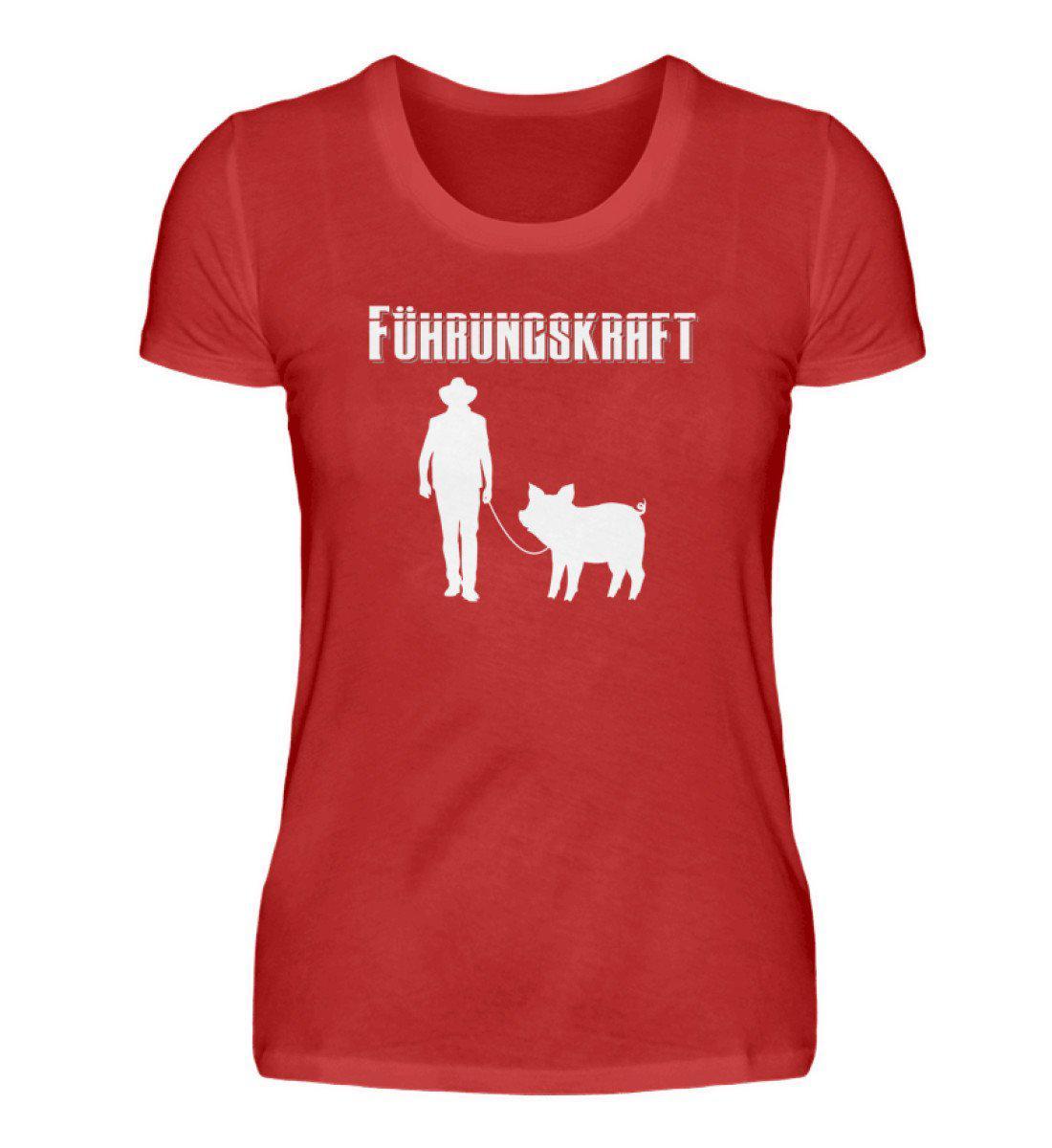 Führungskraft Schwein · Damen T-Shirt-Damen Basic T-Shirt-Red-S-Agrarstarz