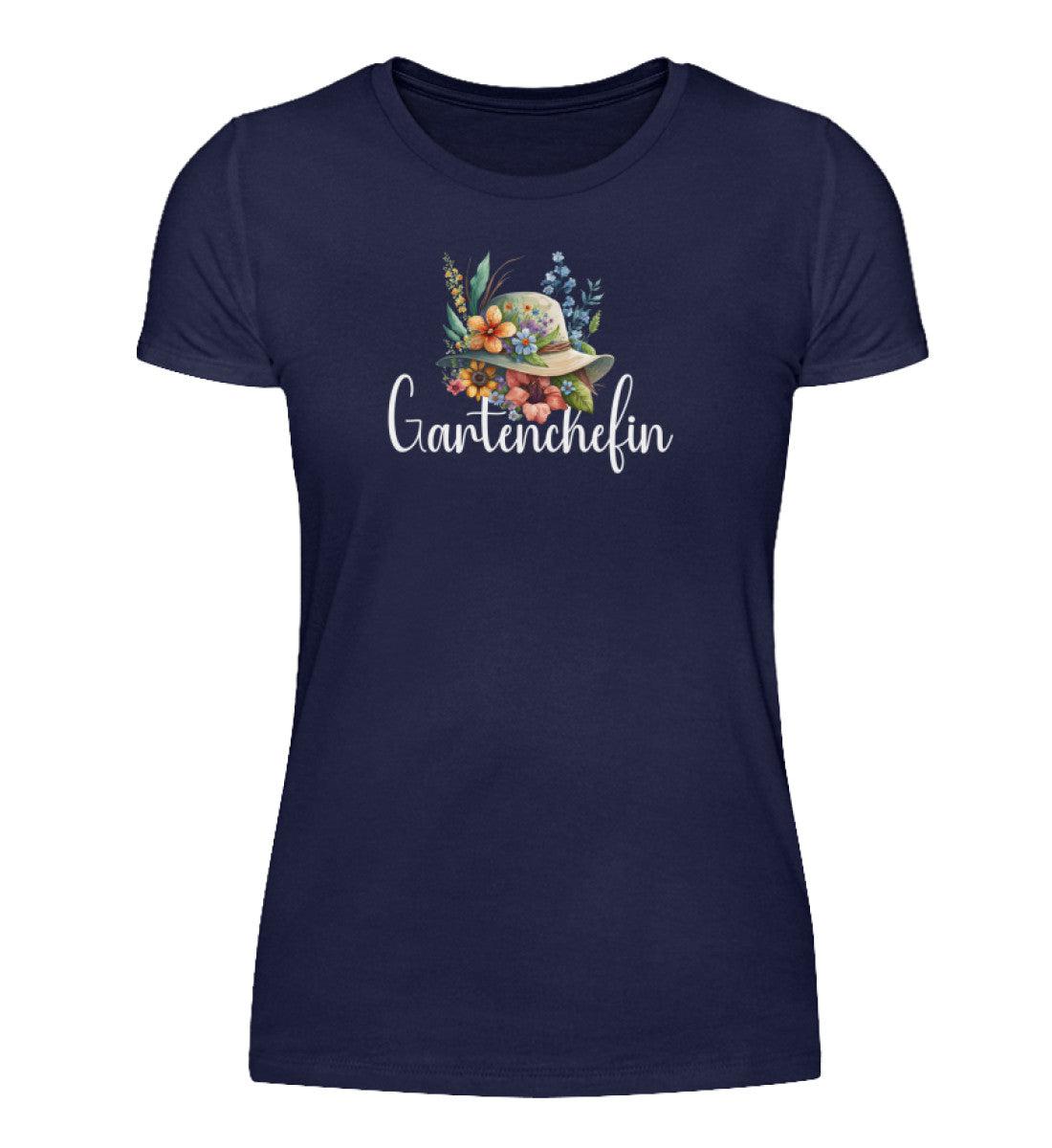 Gartenchefin · Damen T-Shirt-Damen Basic T-Shirt-Navy-S-Agrarstarz