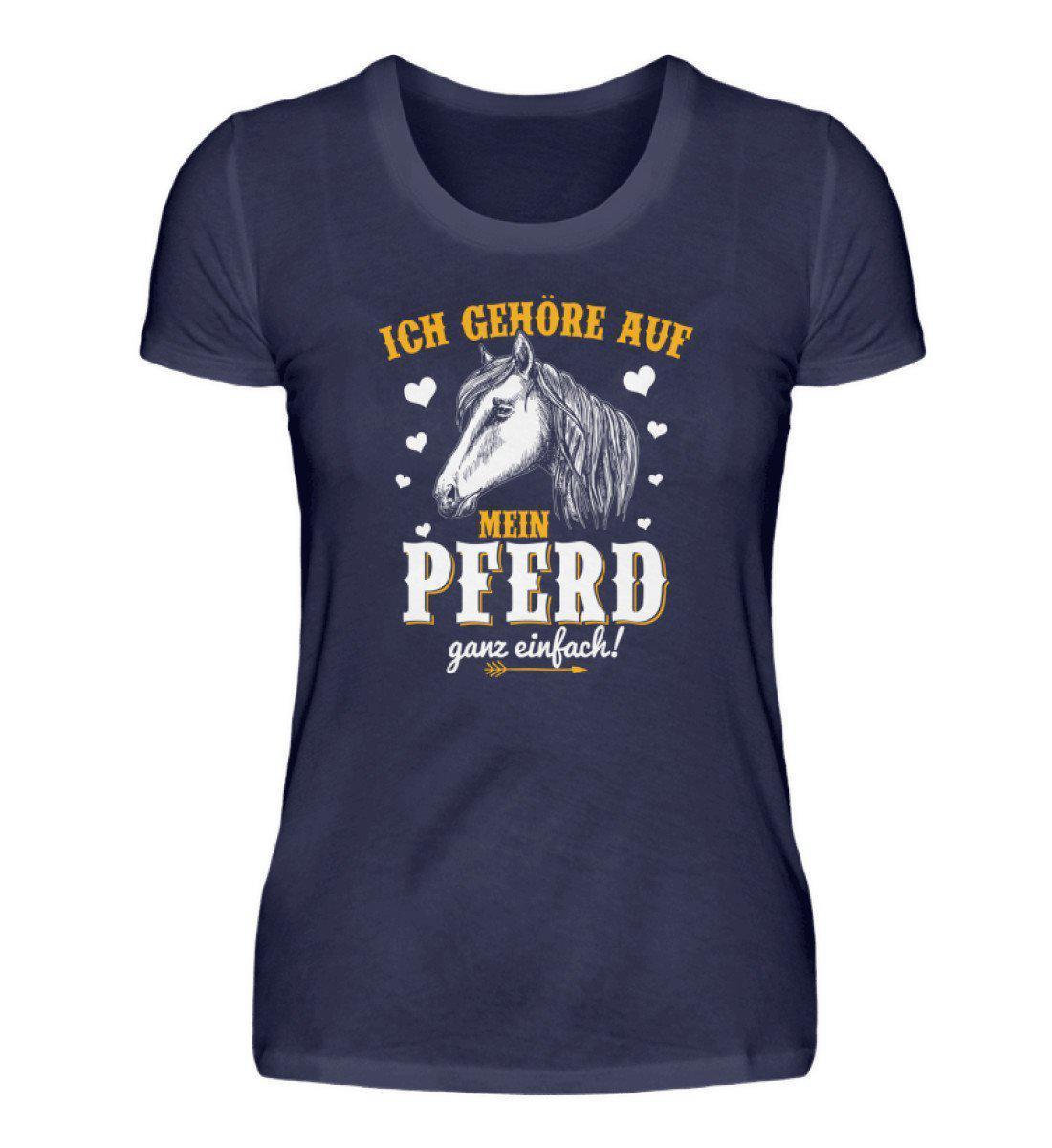 Gehöre aufs Pferd · Damen T-Shirt-Damen Basic T-Shirt-Navy-S-Agrarstarz