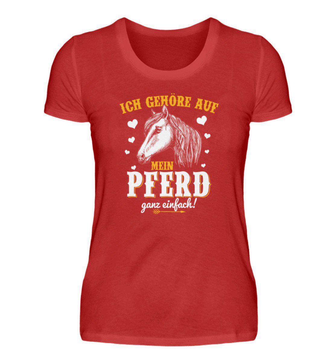 Gehöre aufs Pferd · Damen T-Shirt-Damen Basic T-Shirt-Red-S-Agrarstarz