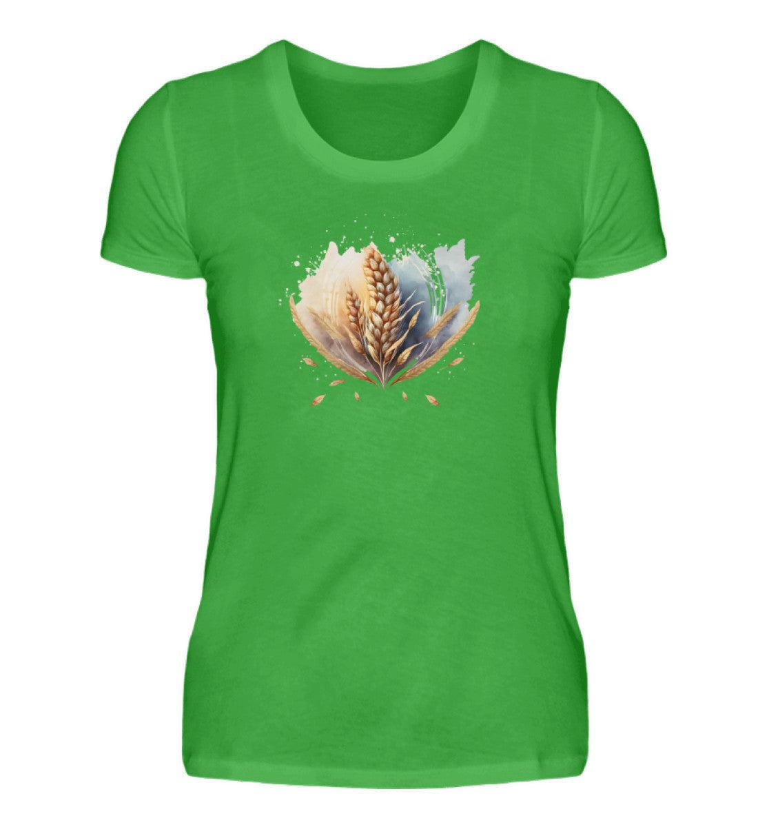 Getreide Wasserfarben · Damen T-Shirt-Damen Basic T-Shirt-Green Apple-S-Agrarstarz