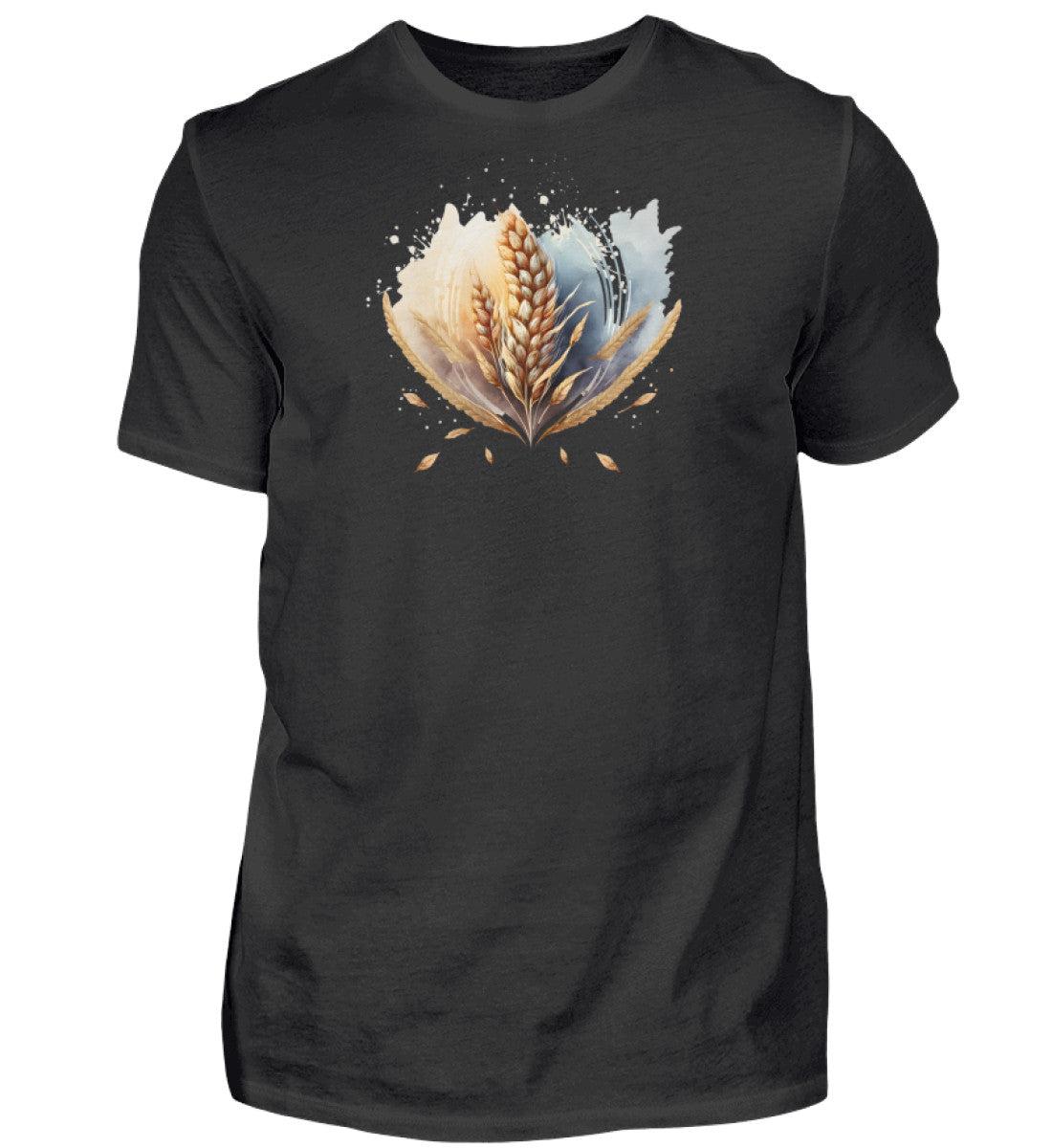 Getreide Wasserfarben · Herren T-Shirt-Herren Basic T-Shirt-Black-XS-Agrarstarz