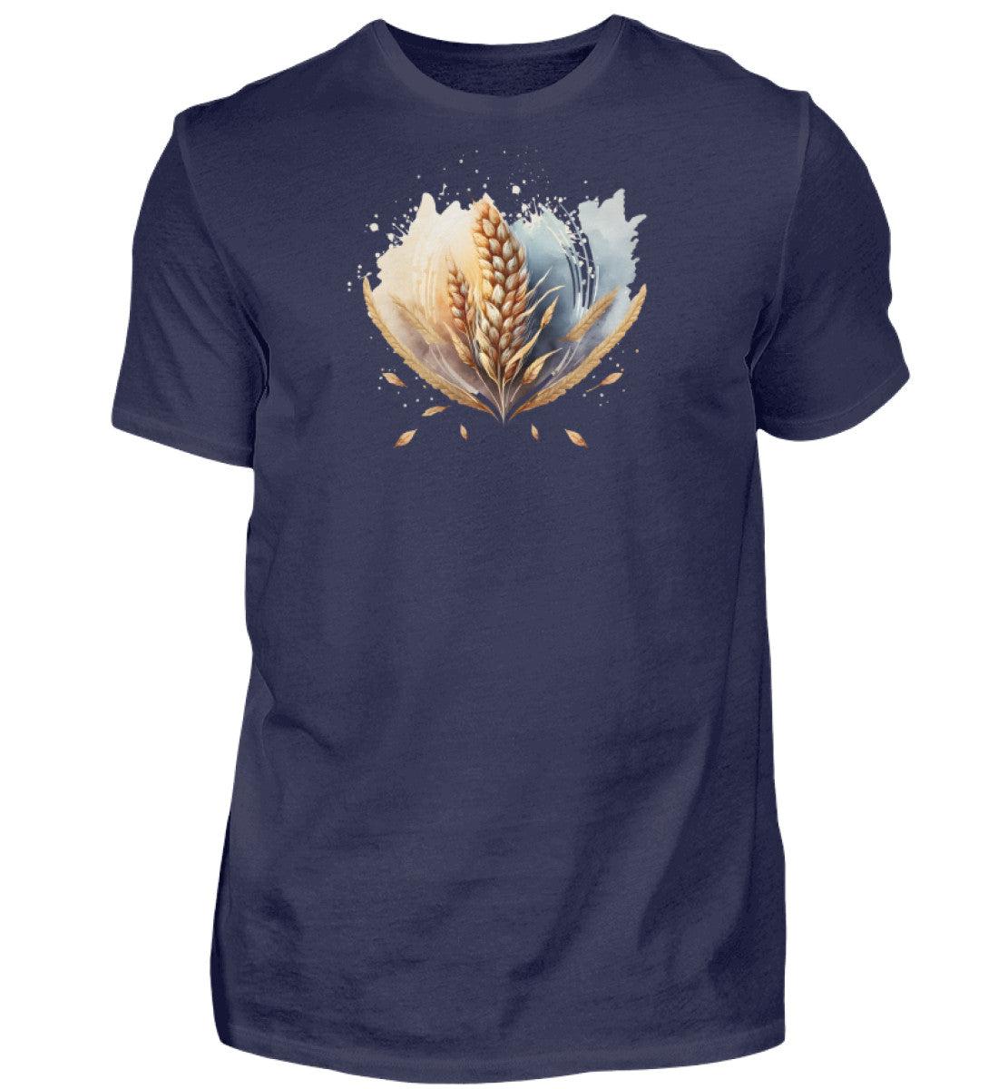 Getreide Wasserfarben · Herren T-Shirt-Herren Basic T-Shirt-Navy-S-Agrarstarz