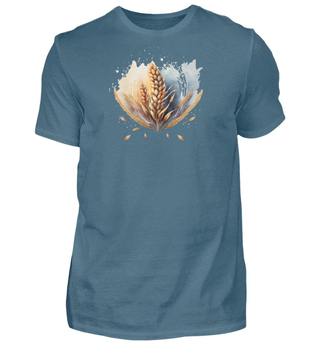 Getreide Wasserfarben · Herren T-Shirt-Herren Basic T-Shirt-Stone Blue-S-Agrarstarz