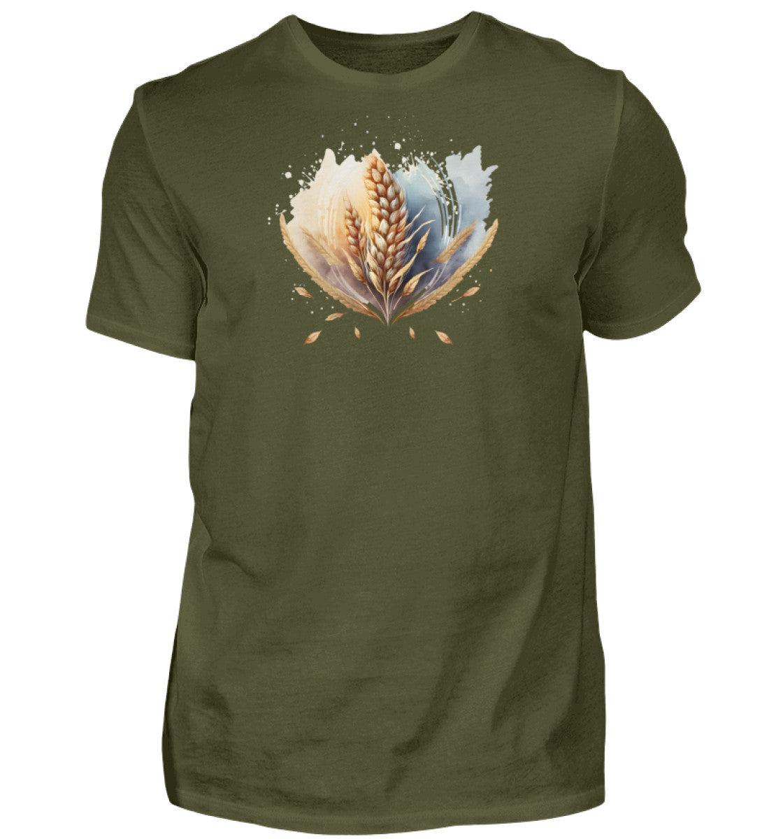Getreide Wasserfarben · Herren T-Shirt-Herren Basic T-Shirt-Urban Khaki-S-Agrarstarz