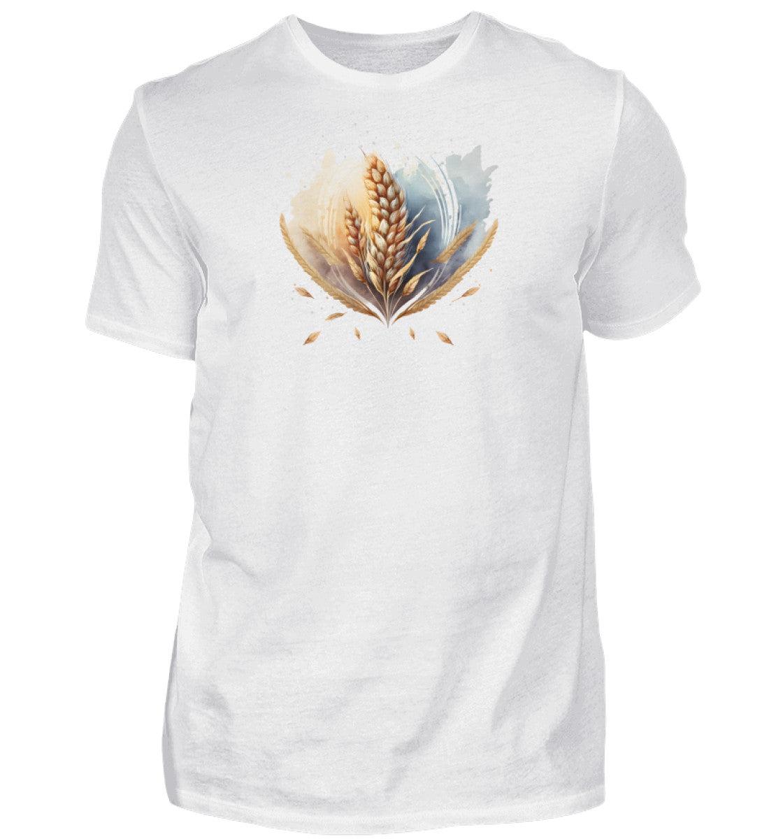 Getreide Wasserfarben · Herren T-Shirt-Herren Basic T-Shirt-White-S-Agrarstarz