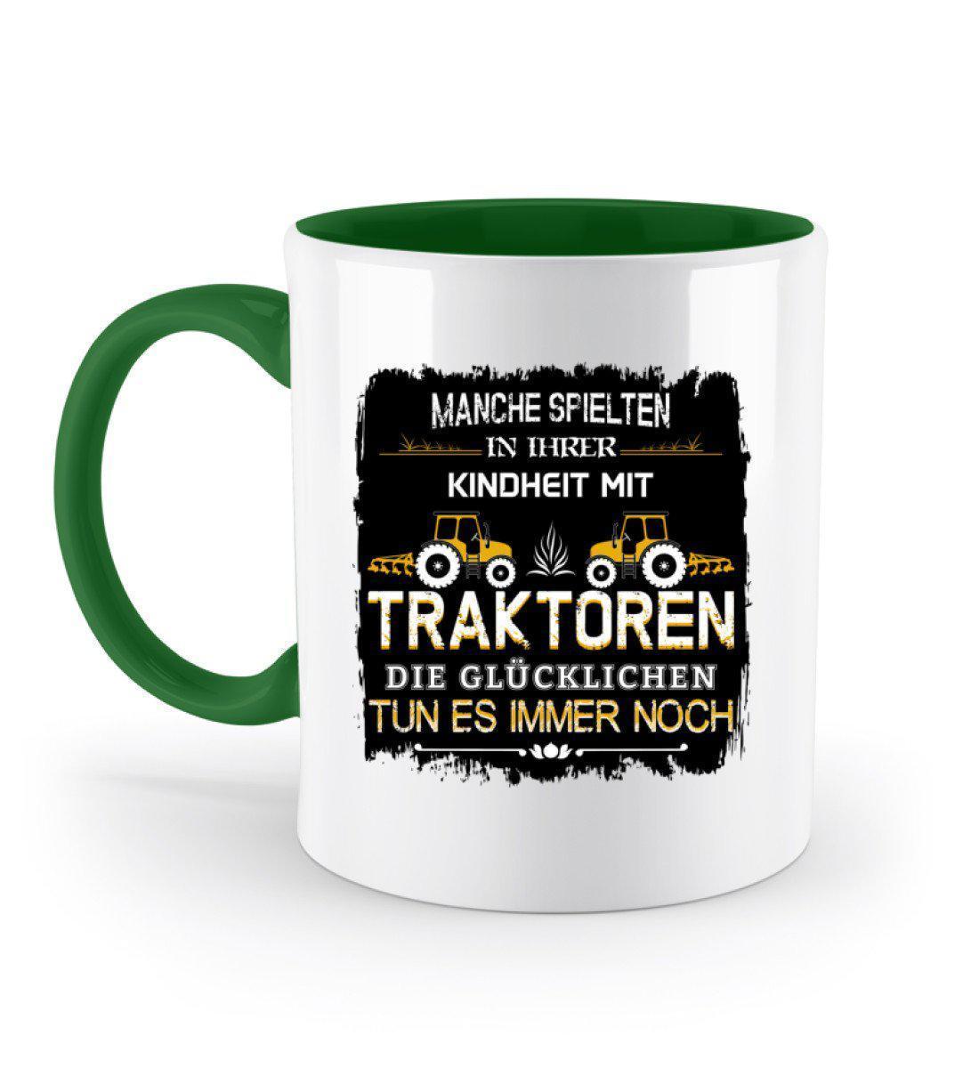 Glücklichen Traktor spielen 2 · Keramik Tasse zweifarbig-Keramik Tasse Zweifarbig-Irish Green-330ml-Agrarstarz