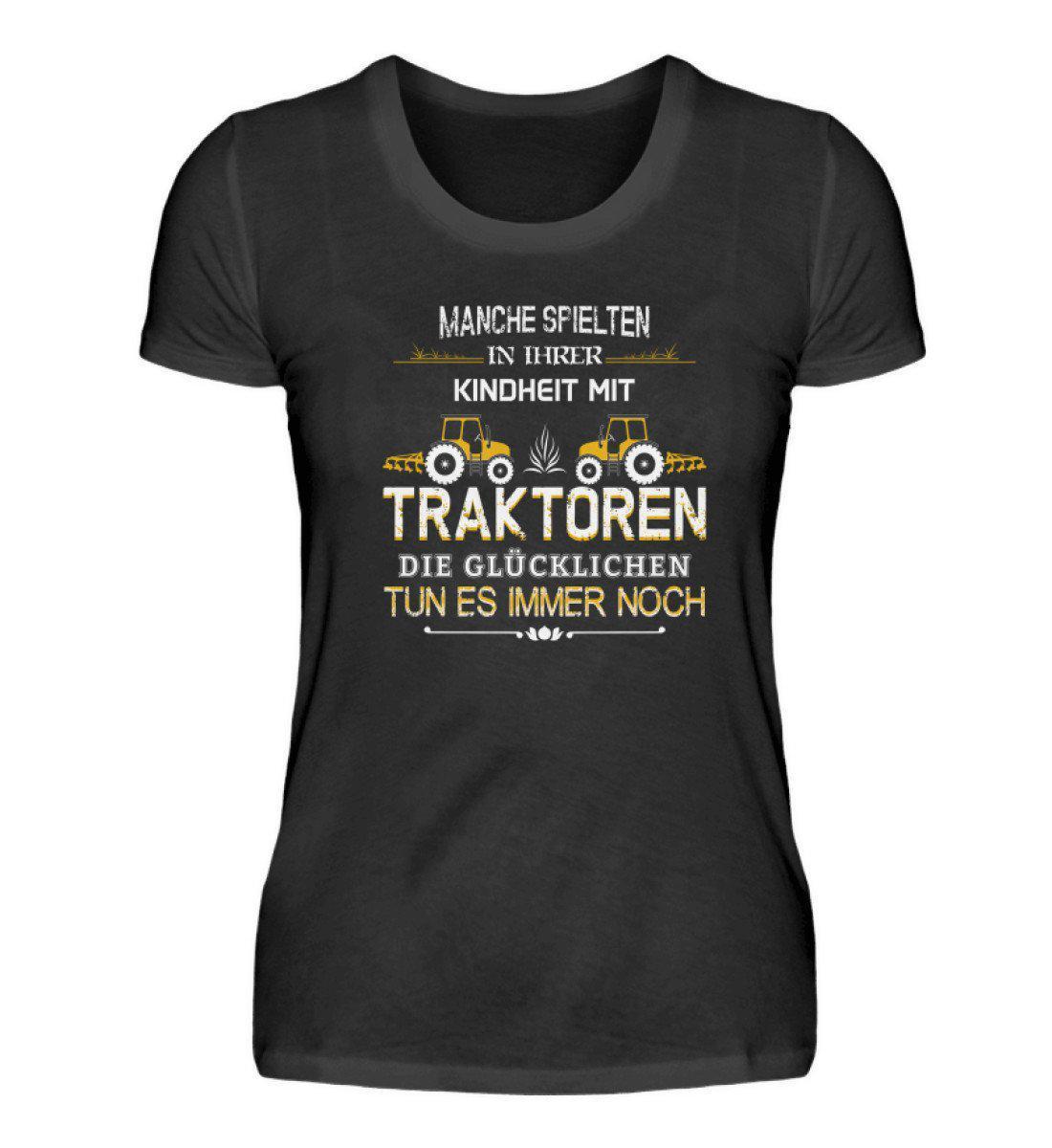 Glücklichen Traktoren spielen 2 · Damen T-Shirt-Damen Basic T-Shirt-Black-S-Agrarstarz