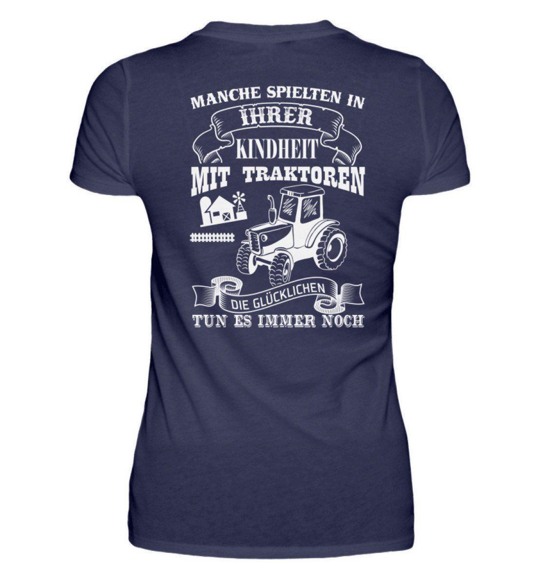 Glücklichen Traktoren spielen · Damen T-Shirt-Damen Basic T-Shirt-Navy-S-Agrarstarz