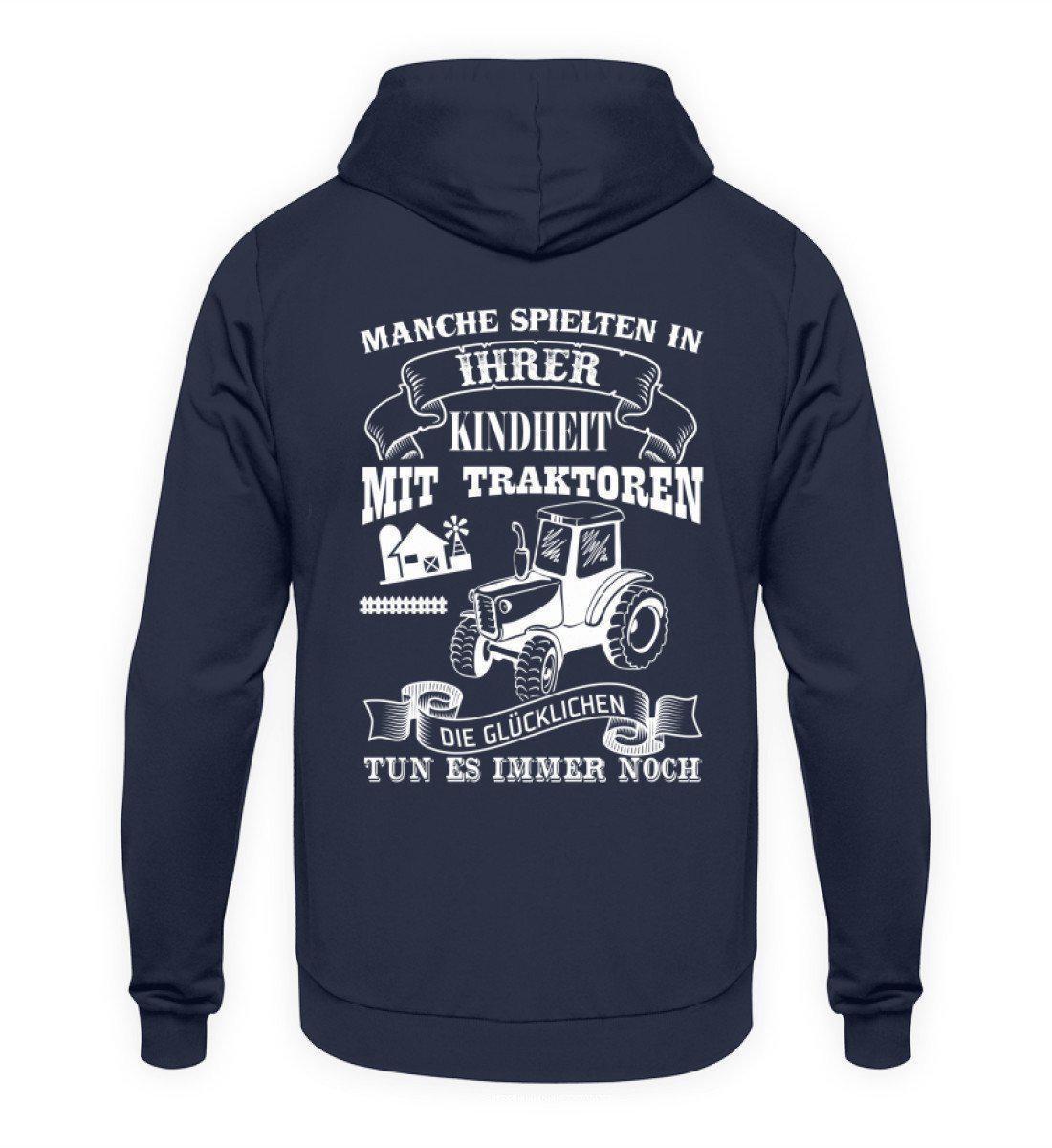 Glücklichen Traktoren spielen · Unisex Kapuzenpullover Hoodie-Unisex Hoodie-Oxford Navy-L-Agrarstarz