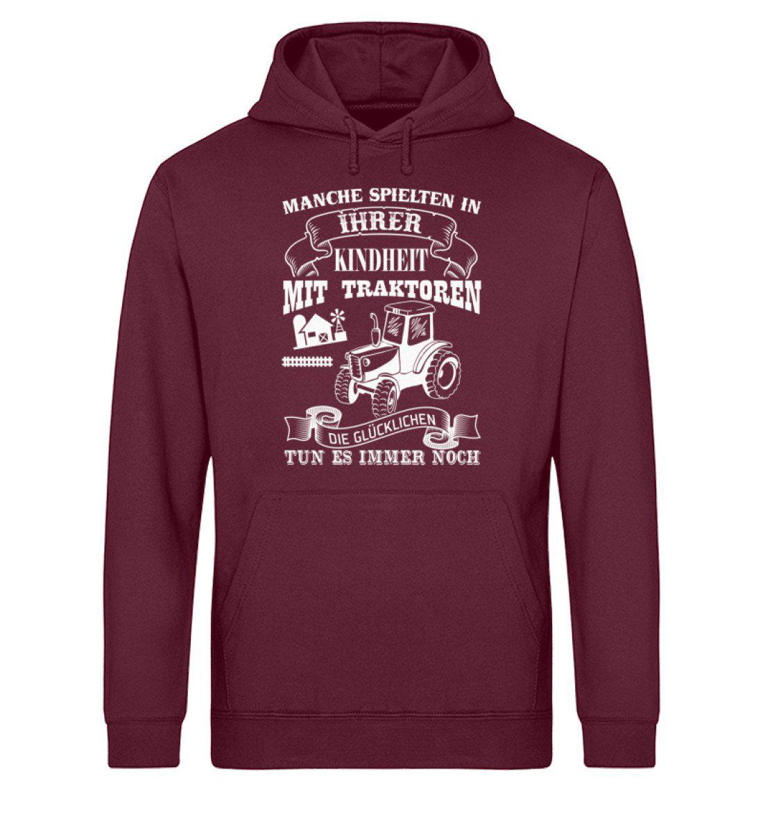 Glücklichen Traktoren spielen · Unisex Organic Hoodie-Drummer Hoodie ST/ST-Burgundy-XS-Agrarstarz