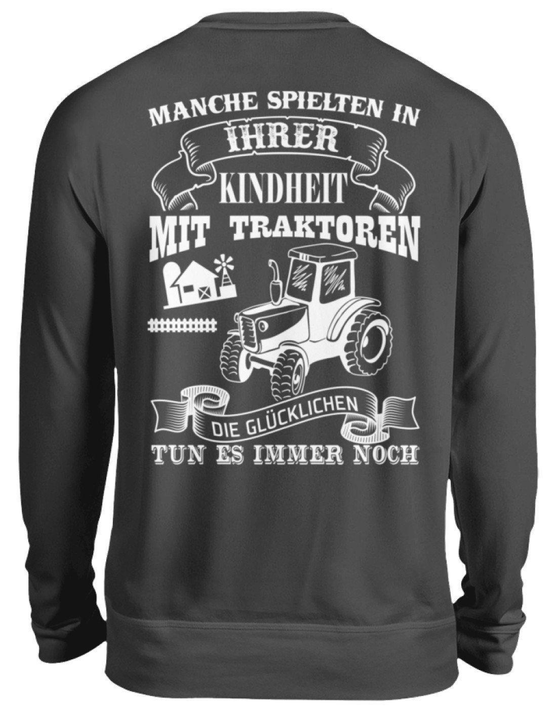 Glücklichen Traktoren spielen · Unisex Sweatshirt Pullover-Unisex Sweatshirt-Storm Grey (Solid)-S-Agrarstarz