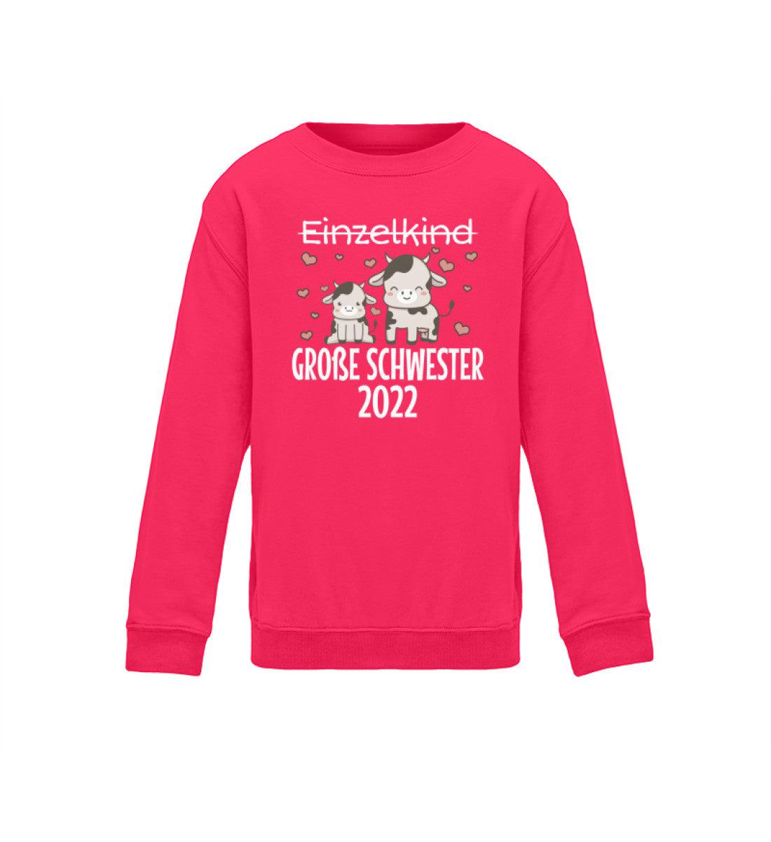 Große Schwester 2022 Traktor · Kinder Sweatshirt-Kinder Sweatshirt-Hot Pink-12/14 (152/164)-Agrarstarz