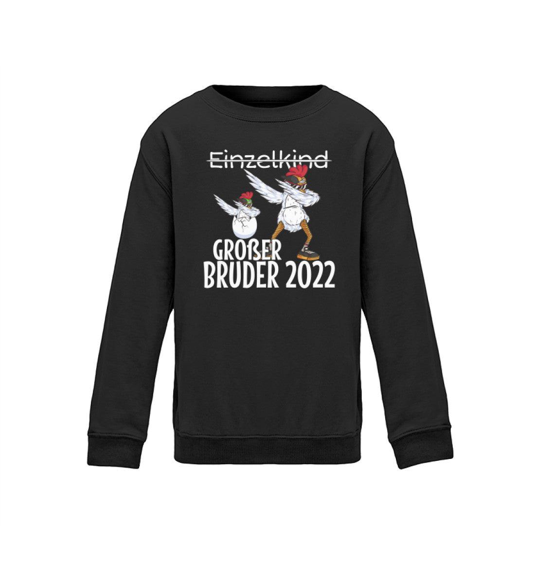 Großer Bruder 2022 Hühner · Kinder Sweatshirt-Kinder Sweatshirt-Jet Black-12/14 (152/164)-Agrarstarz