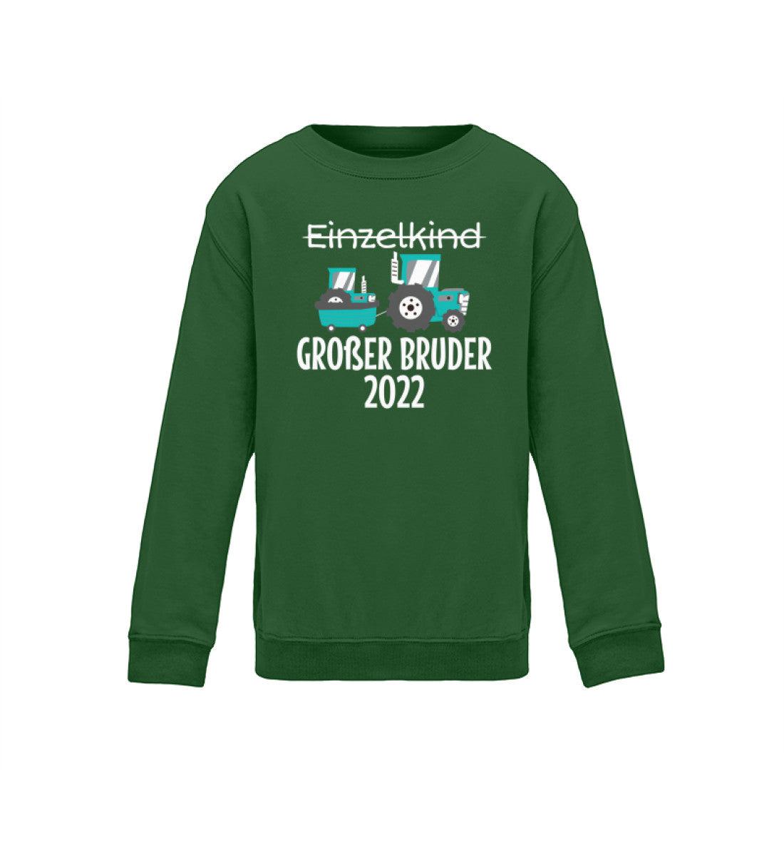 Großer Bruder 2022 Traktor · Kinder Sweatshirt-Kinder Sweatshirt-Bottle Green-12/14 (152/164)-Agrarstarz