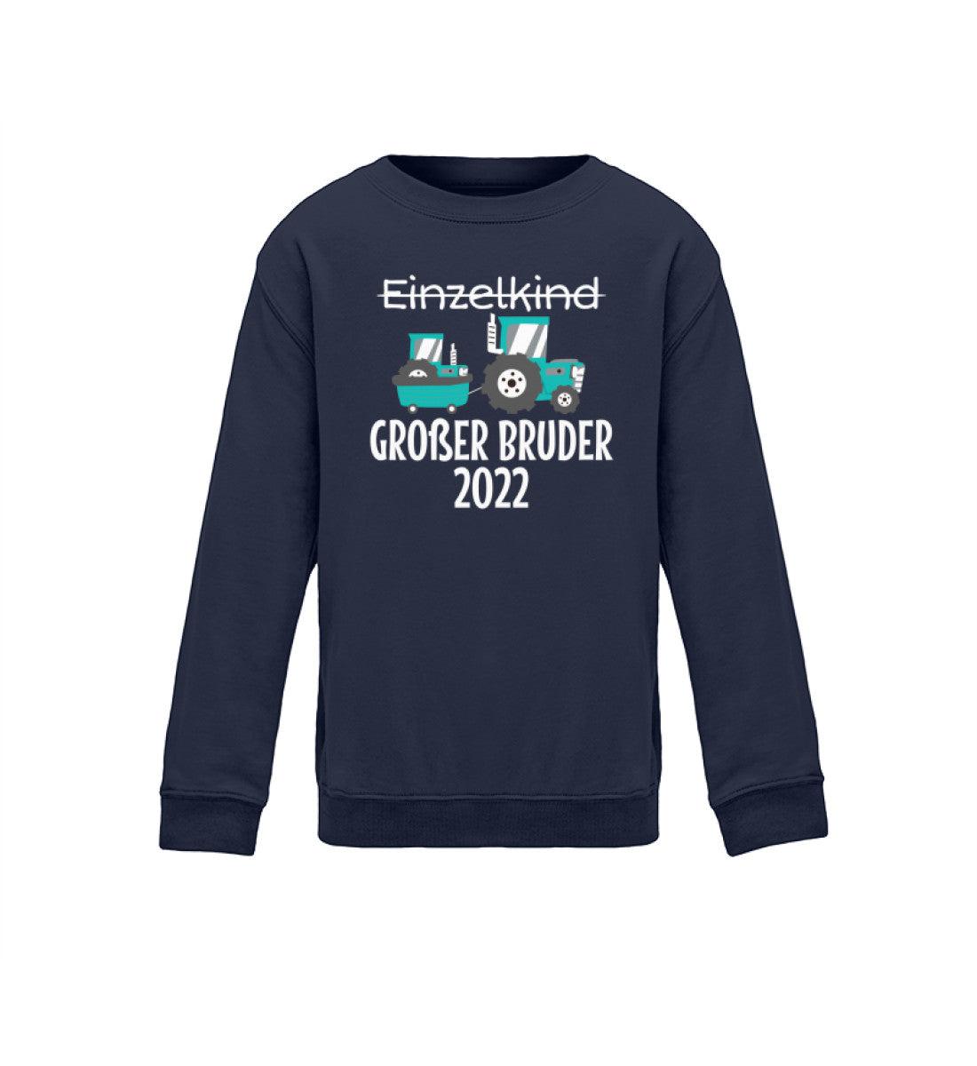 Großer Bruder 2022 Traktor · Kinder Sweatshirt-Kinder Sweatshirt-Oxford Navy-12/14 (152/164)-Agrarstarz