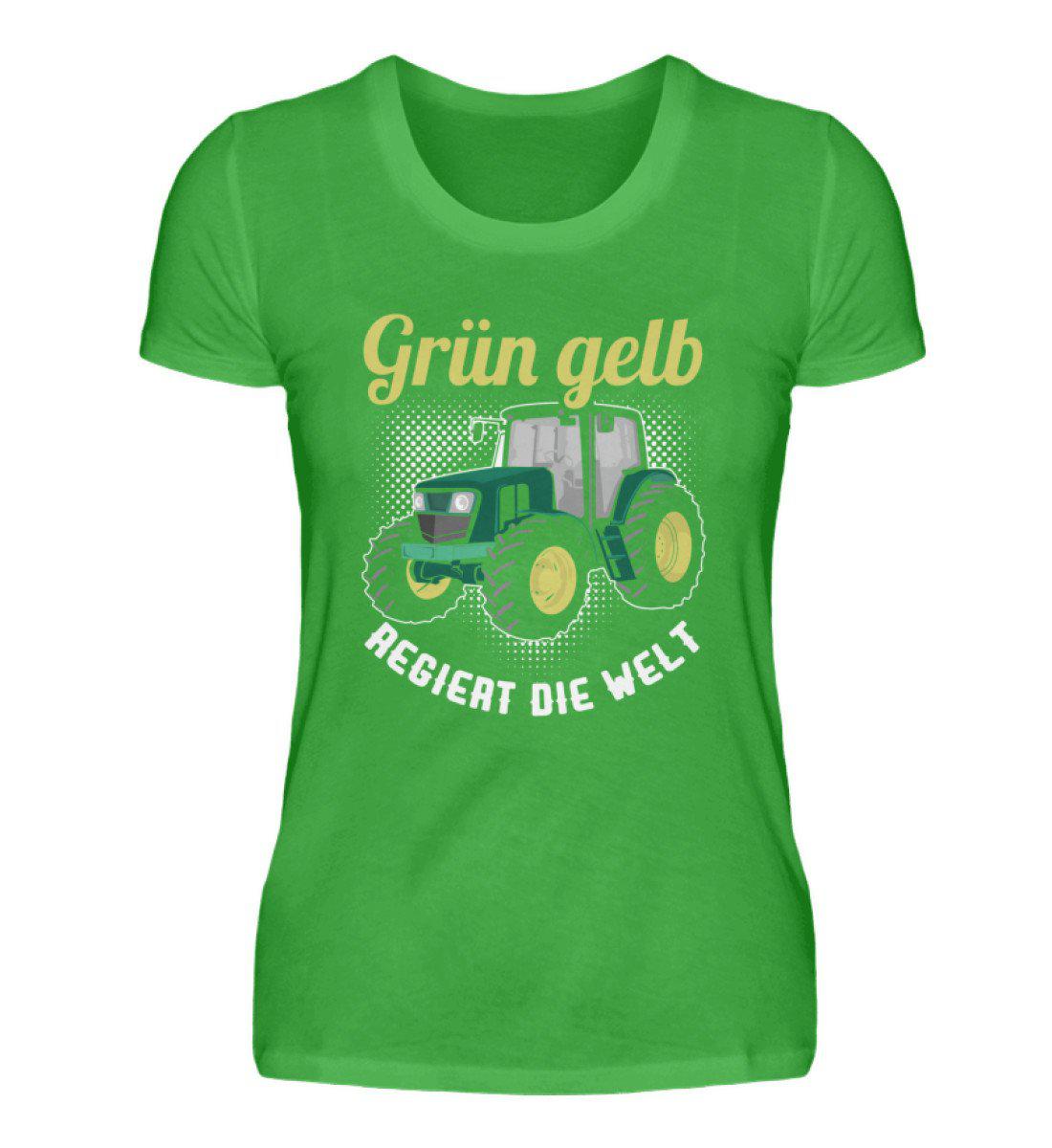 Grün gelb regiert die Welt · Damen T-Shirt-Damen Basic T-Shirt-Green Apple-S-Agrarstarz