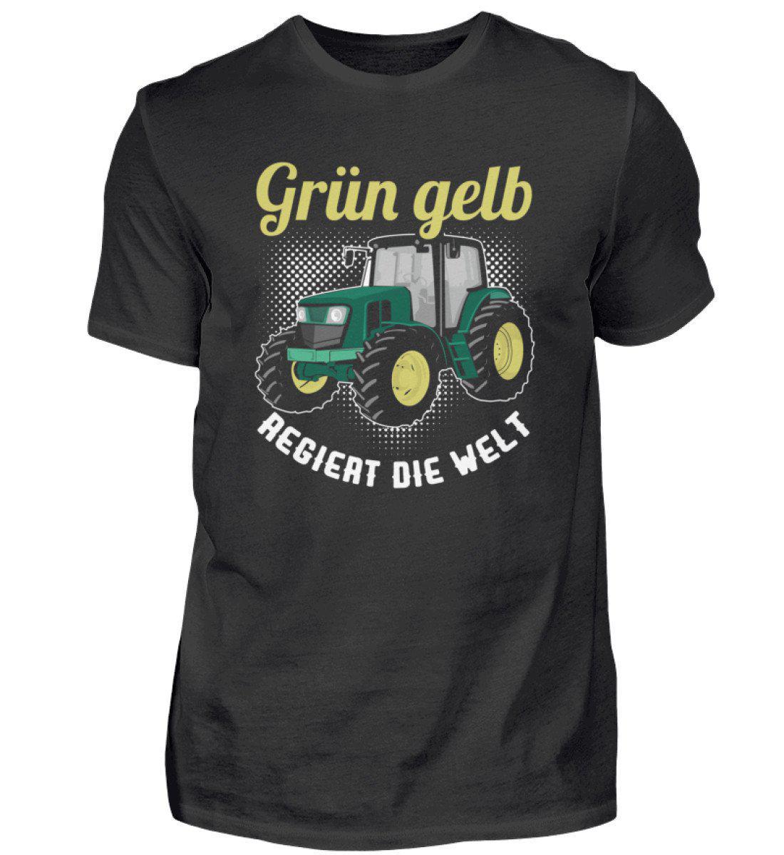 Grün gelb regiert die Welt · Herren T-Shirt-Herren Basic T-Shirt-Black-S-Agrarstarz
