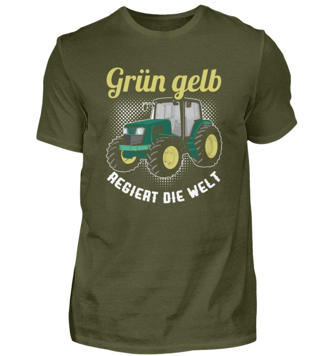 Grün gelb regiert die Welt · Herren T-Shirt-Herren Basic T-Shirt-Urban Khaki-S-Agrarstarz