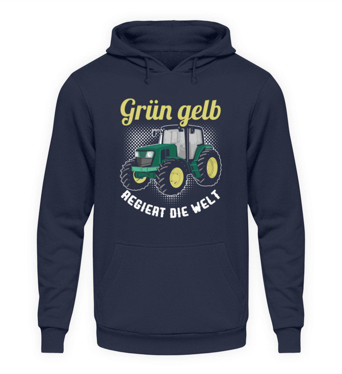 Grün gelb regiert die Welt · Unisex Kapuzenpullover Hoodie-Unisex Hoodie-Oxford Navy-S-Agrarstarz