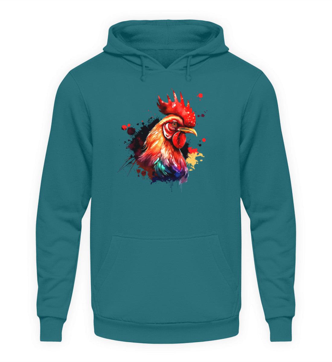 Hahn Wasserfarben 1 · Unisex Kapuzenpullover Hoodie-Unisex Hoodie-Airforce Blue-XS-Agrarstarz