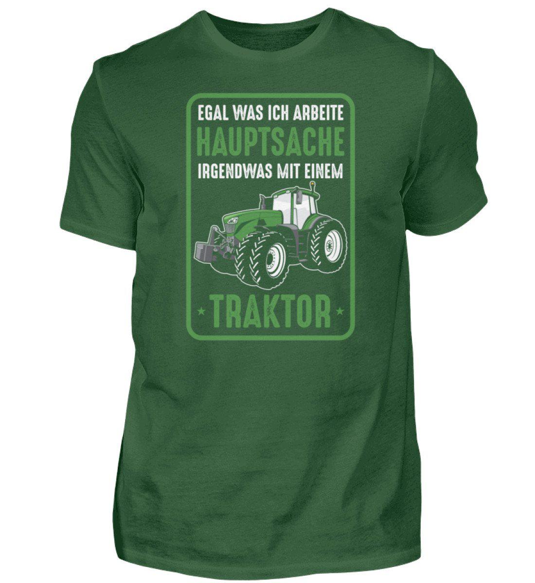 Hauptsache irgendwas mit Traktor · Herren T-Shirt-Herren Basic T-Shirt-Bottle Green-S-Agrarstarz