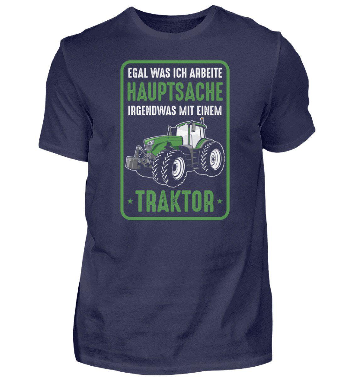 Hauptsache irgendwas mit Traktor · Herren T-Shirt-Herren Basic T-Shirt-Navy-S-Agrarstarz
