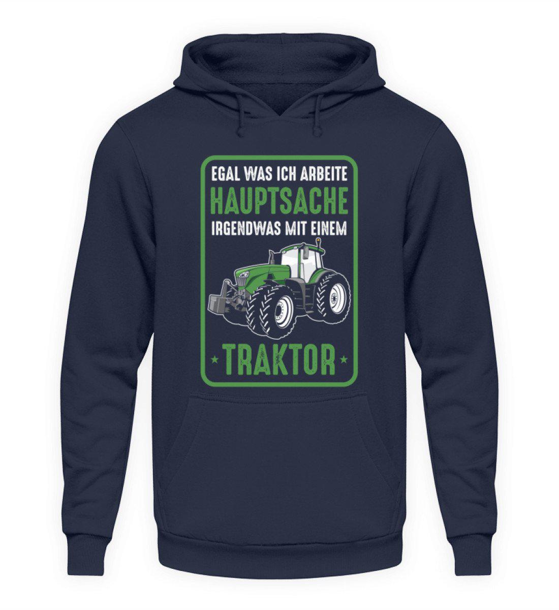 Hauptsache irgendwas mit Traktor · Unisex Kapuzenpullover Hoodie-Unisex Hoodie-Oxford Navy-S-Agrarstarz
