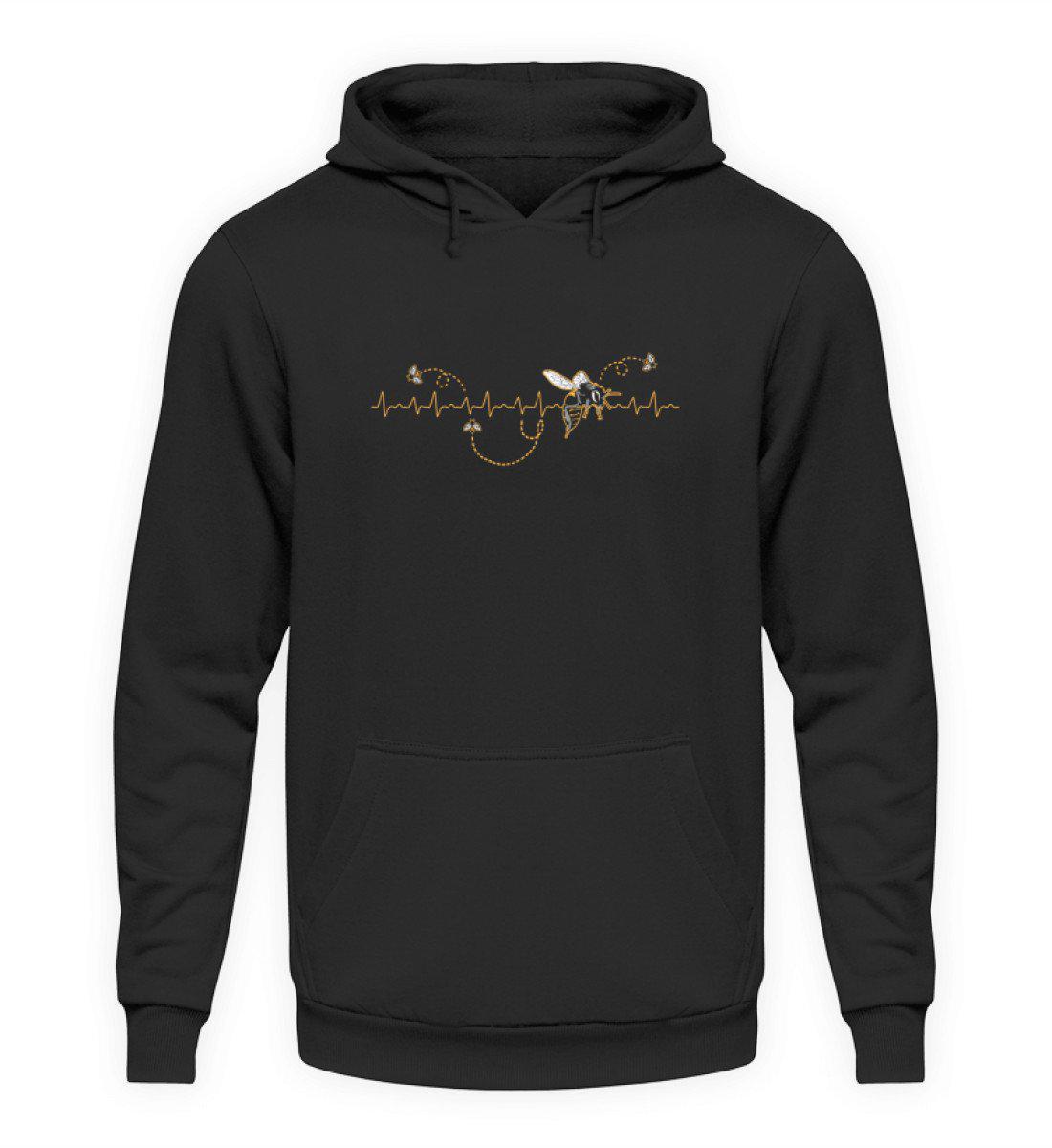 Heartbeat Biene · Unisex Kapuzenpullover Hoodie-Unisex Hoodie-Jet Black-S-Agrarstarz