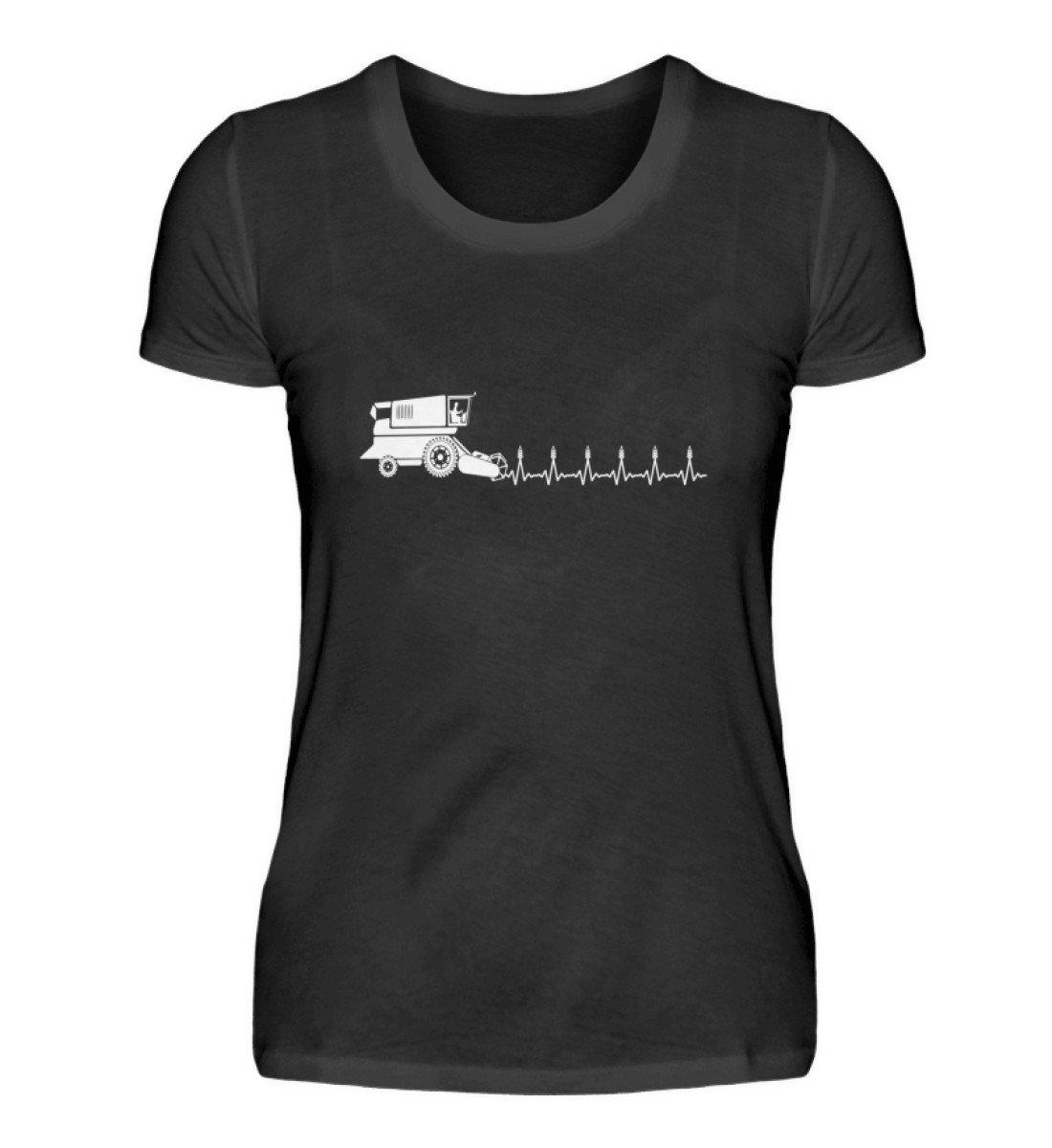 Heartbeat Drescher · Damen T-Shirt-Damen Basic T-Shirt-Black-S-Agrarstarz