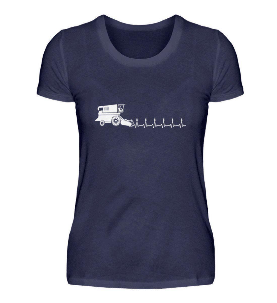 Heartbeat Drescher · Damen T-Shirt-Damen Basic T-Shirt-Navy-S-Agrarstarz