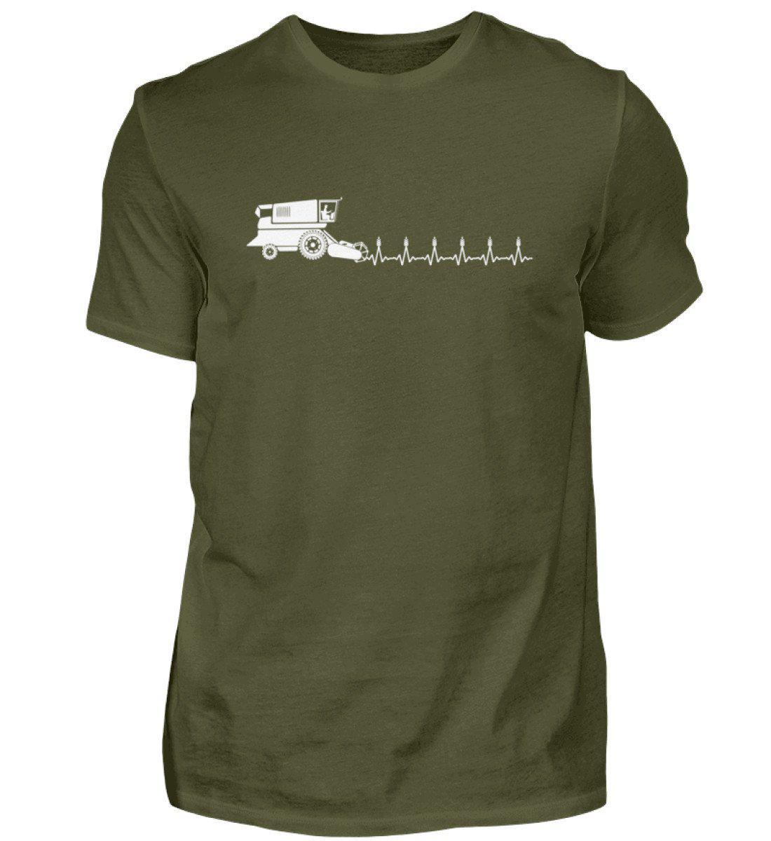 Heartbeat Drescher · Herren T-Shirt-Herren Basic T-Shirt-Urban Khaki-S-Agrarstarz