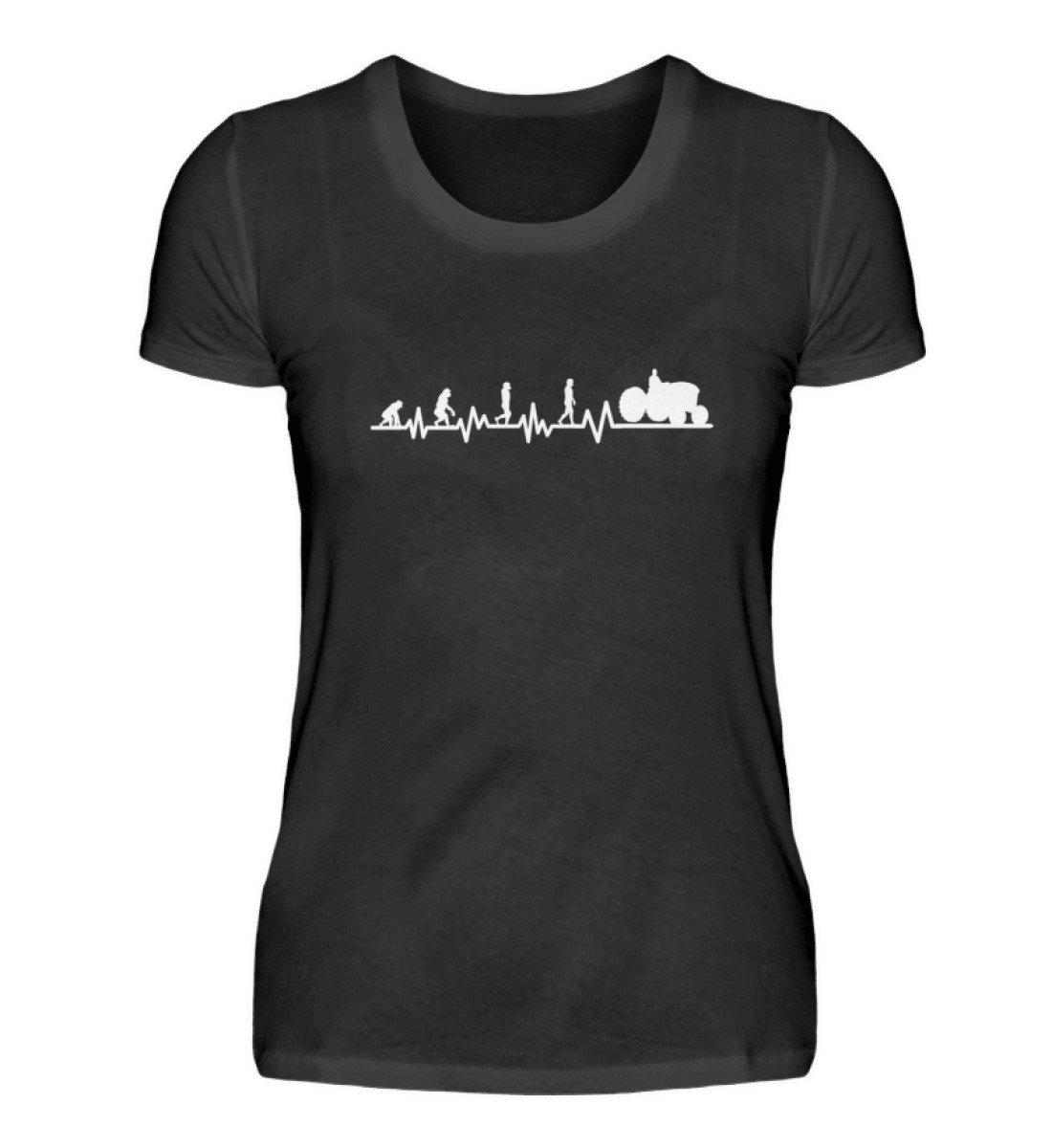 Heartbeat Evolution · Damen T-Shirt-Damen Basic T-Shirt-Black-S-Agrarstarz
