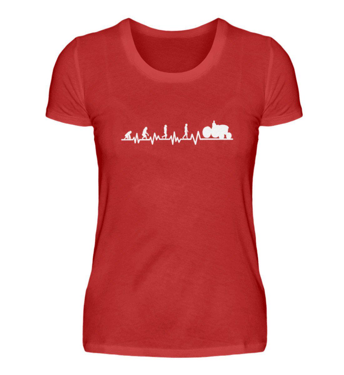 Heartbeat Evolution · Damen T-Shirt-Damen Basic T-Shirt-Red-S-Agrarstarz